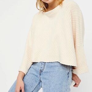 Free people I can’t wait sweater cream S p oversized wide sleeve